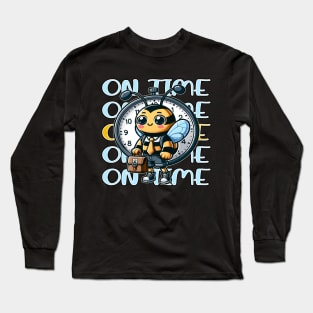 On Time Every Time, Punctual Bee with Stopwatch Long Sleeve T-Shirt